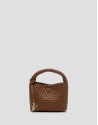 Tan Paula Clutch bag with braided leather  | Roberto Verino