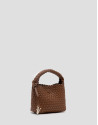 Tan Paula Clutch bag with braided leather  | Roberto Verino