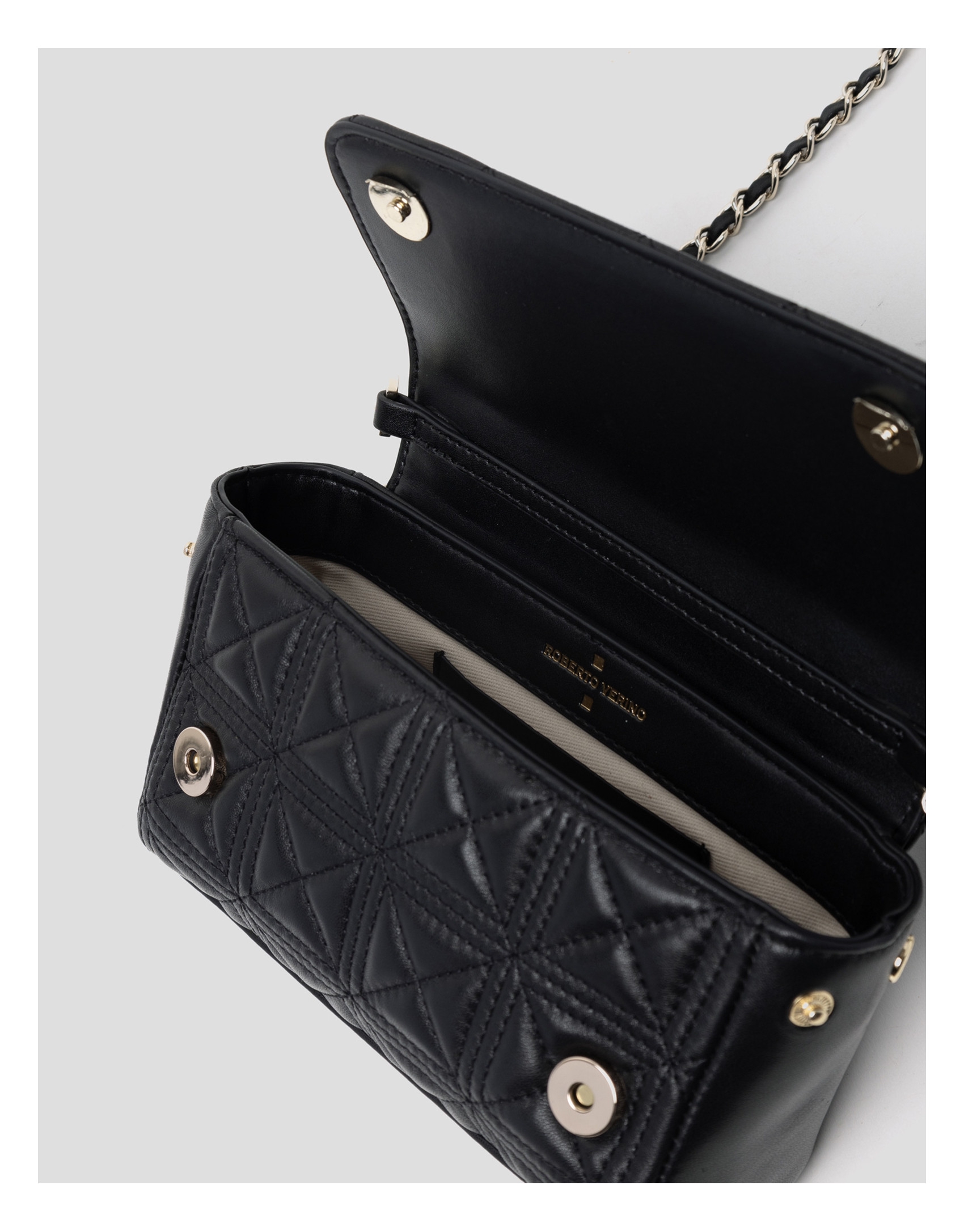 Linda Micro black quilted leather bag - Woman | Roberto Verino