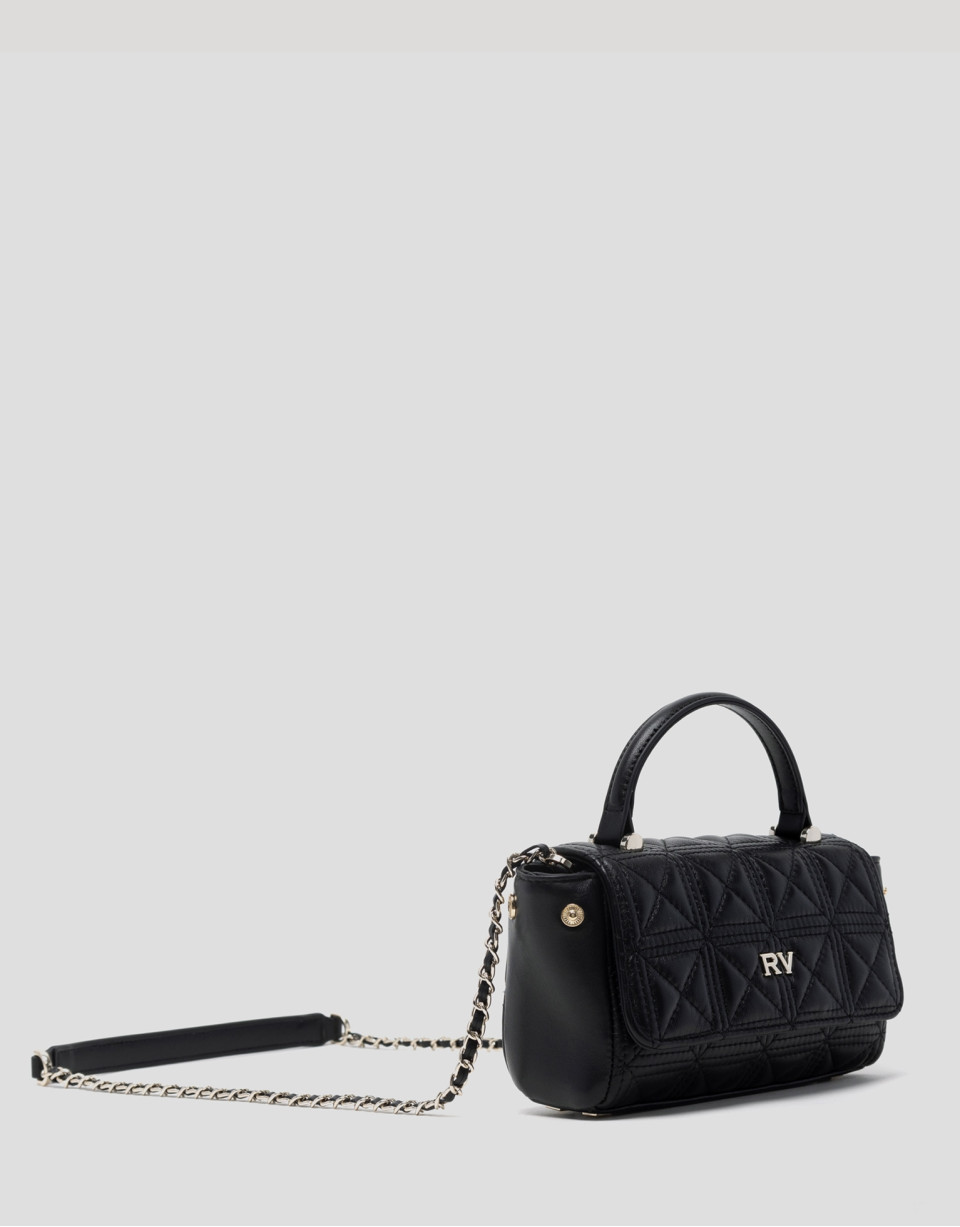 Linda Micro black quilted leather bag - Woman | Roberto Verino