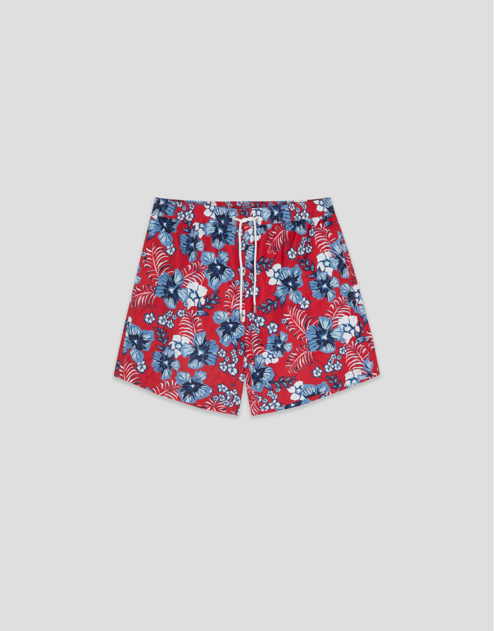 Red and blue floral print swimsuit - Man | Roberto Verino