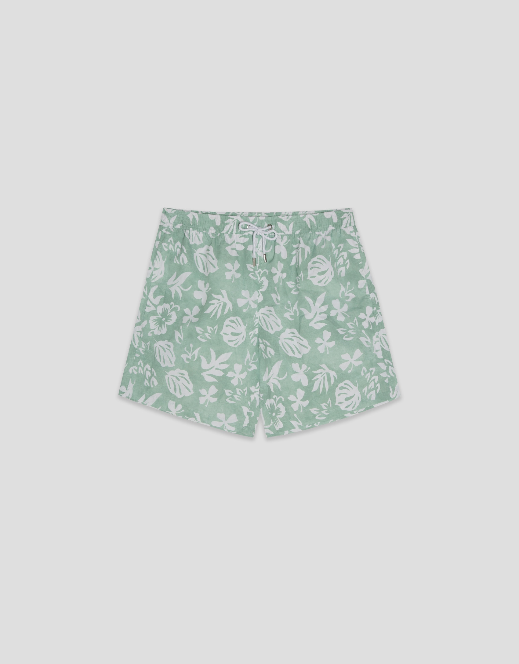 Bañador verde caqui estampado hojas blancas | Roberto Verino
