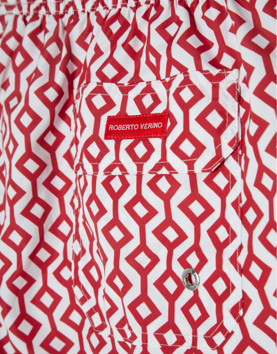 Bañador estampado geométrico rojo - Hombre | Roberto Verino