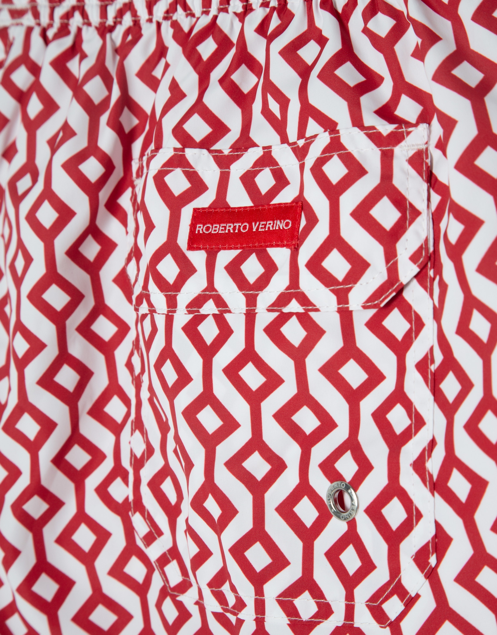 Red geometric print swimsuit - Man - SS2025 | Roberto Verino
