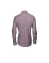 Bordeaux and grey gingham/Vichy casual shirt