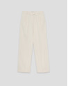 Beige straight crepe pants with darts - Woman | Roberto Verino