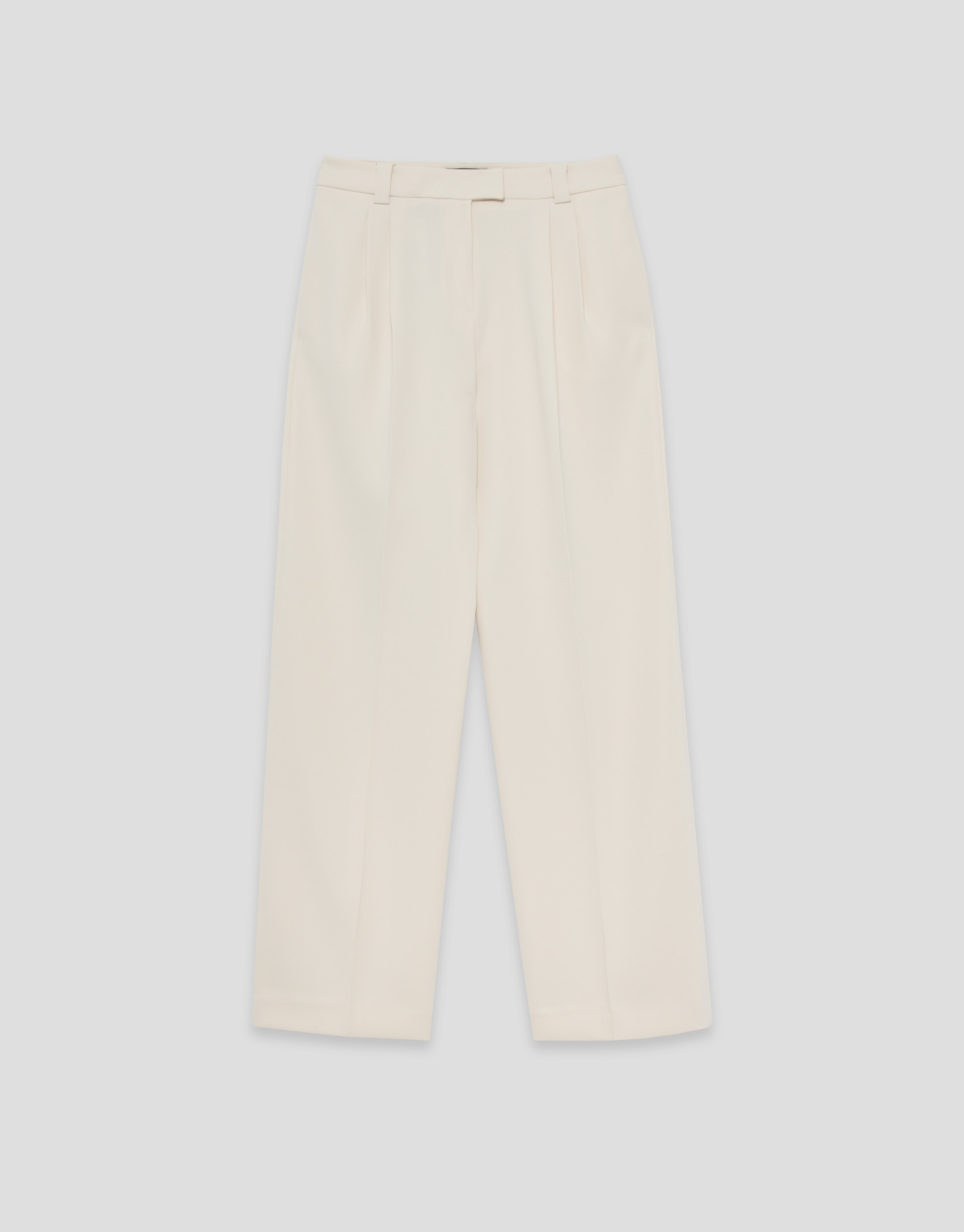 Pantalón recto pinzas crepé beige - Mujer | Roberto Verino