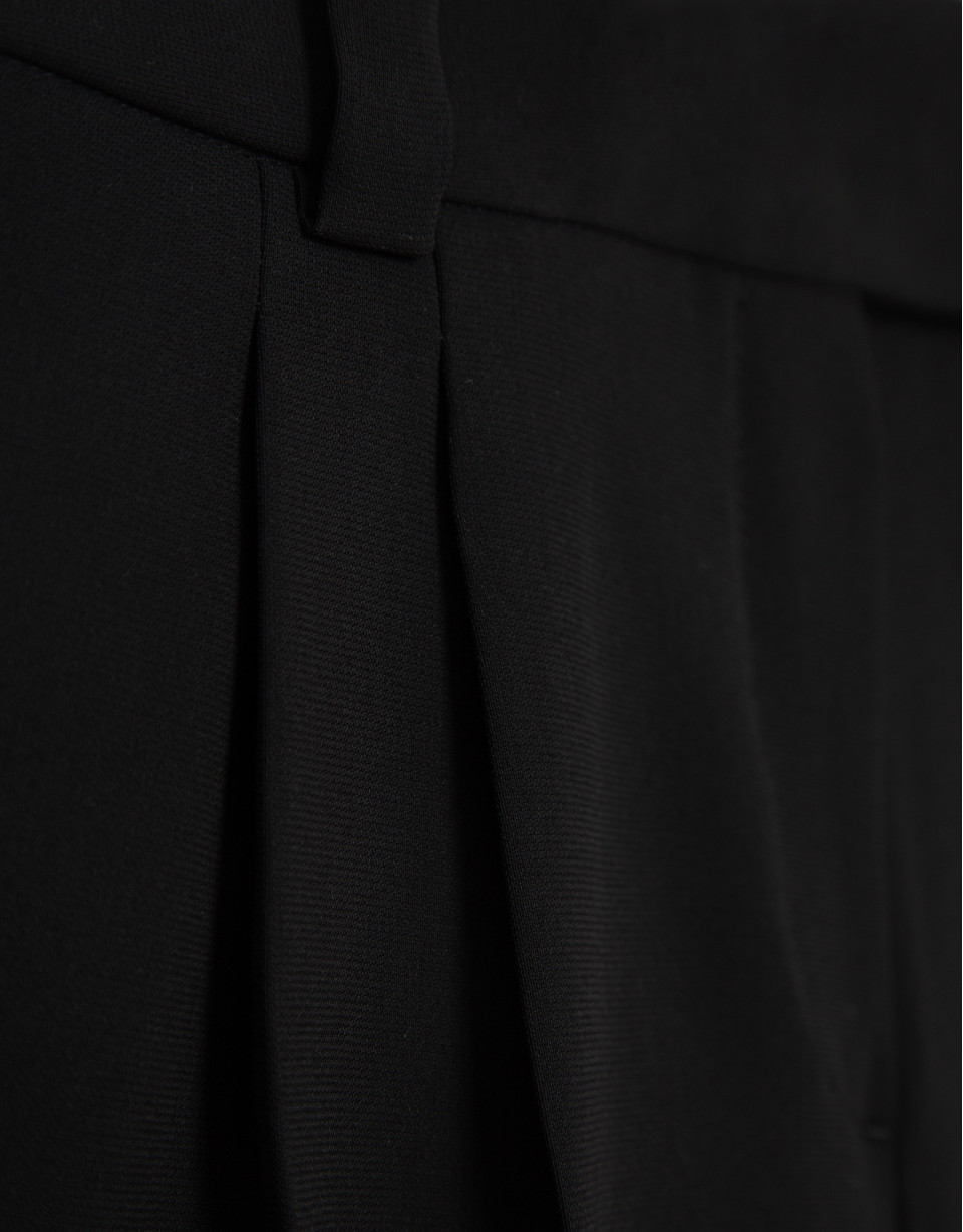 Pantalón recto pinzas crepé negro - Mujer | Roberto Verino