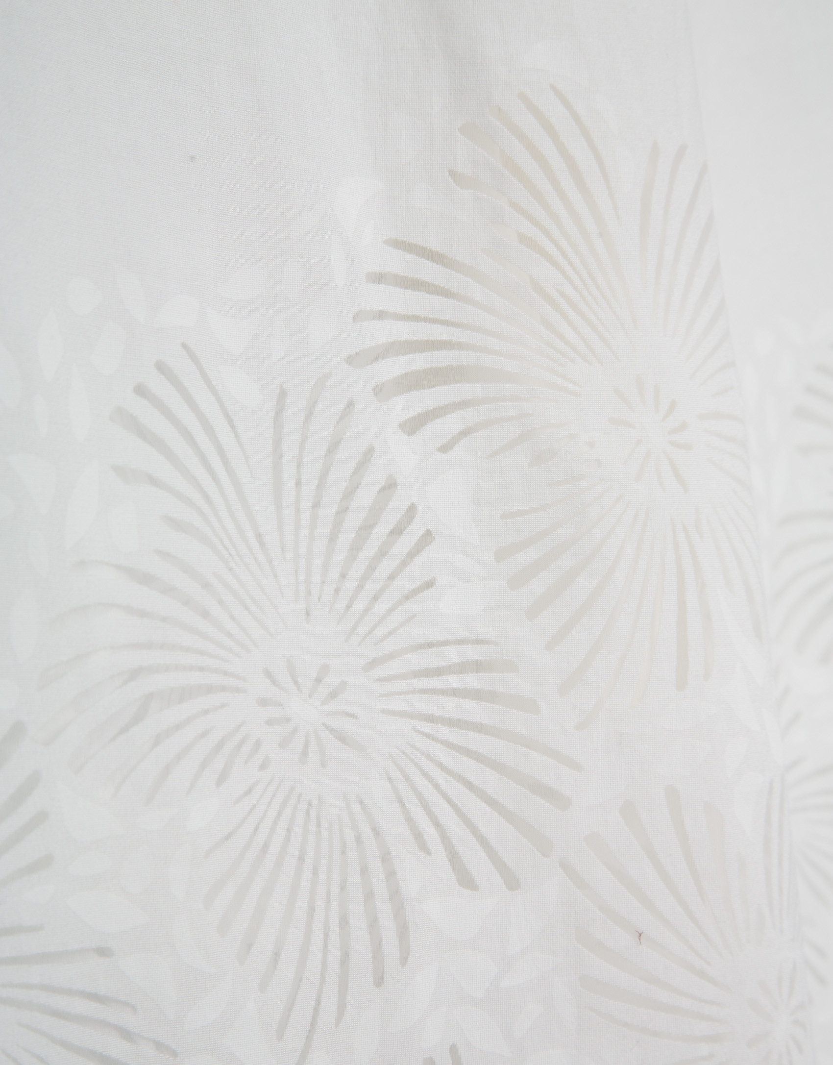 Palazzo pants with floral design in white devoré | Roberto Verino