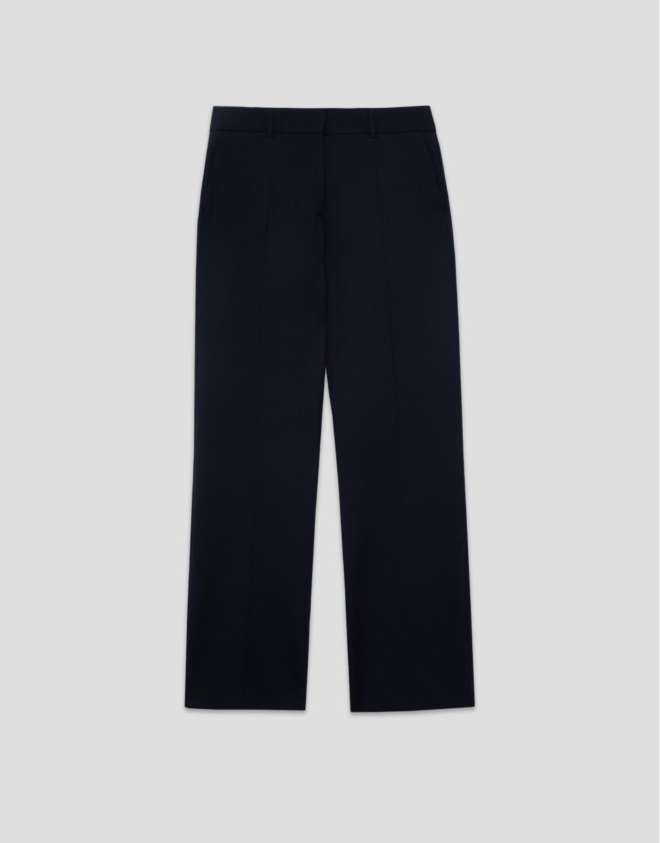 Night blue straight trousers - Woman - SS2025 | Roberto Verino