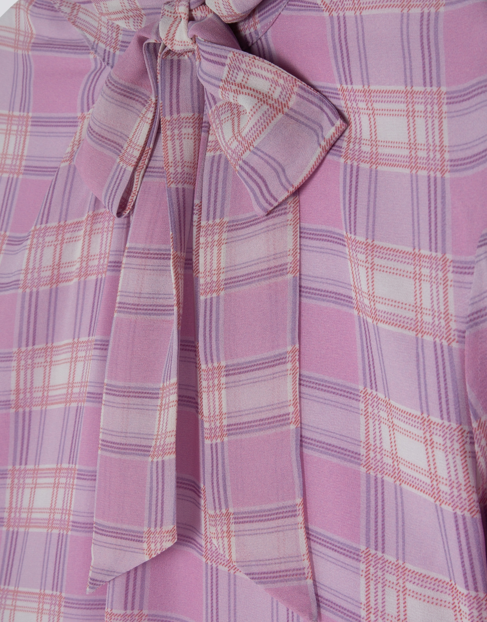 Blusa manga corta y cuello anudado cuadros ... | Roberto Verino