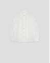 Blusa oversize ramio blanco con bordado - Mujer | Roberto Verino