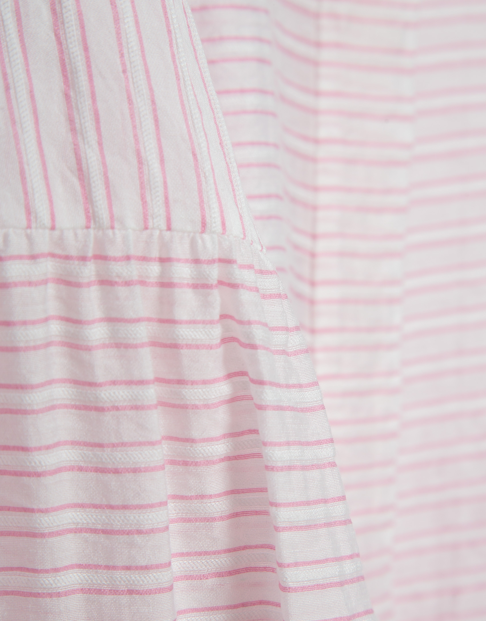 Pink and white striped blouse with puffed ... | Roberto Verino