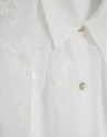 Blusa oversize ramio blanco con bordado - Mujer | Roberto Verino