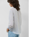 Blusa manga larga remangada rayas azul y blanco | Roberto Verino