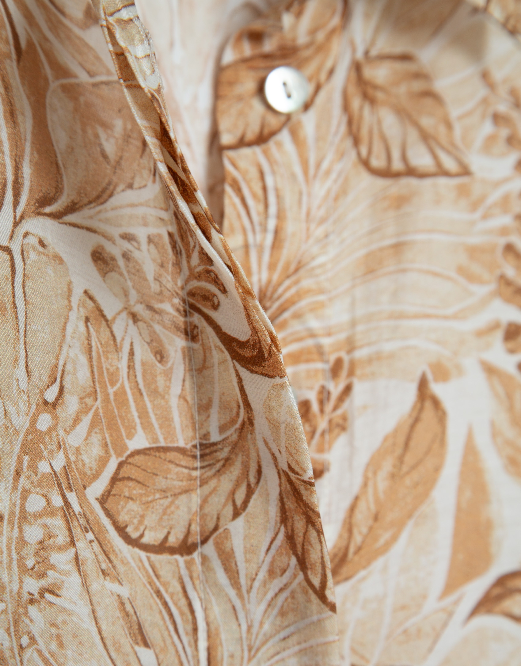 Long beige chiffon blouse with decorative ... | Roberto Verino
