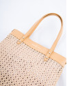 Taupe Birdy Mix braided leather shopping bag 