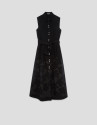 Black midi devoré shirtwaist dress with ... | Roberto Verino