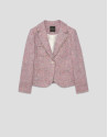 Chaqueta corta tweed tonos rosa - Mujer | Roberto Verino