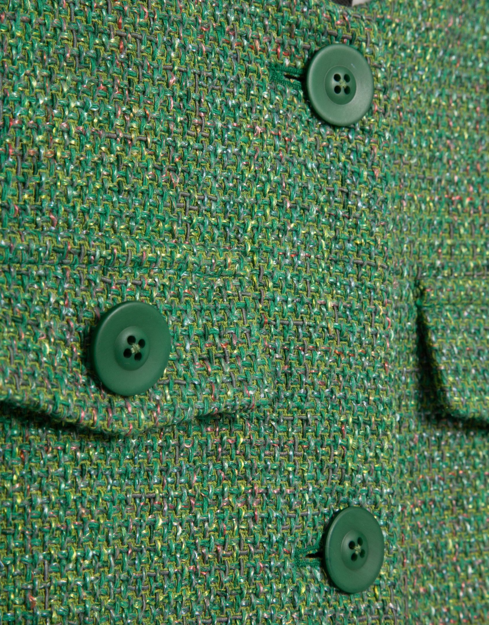 Chaqueta corta tweed tonos verde - Mujer | Roberto Verino