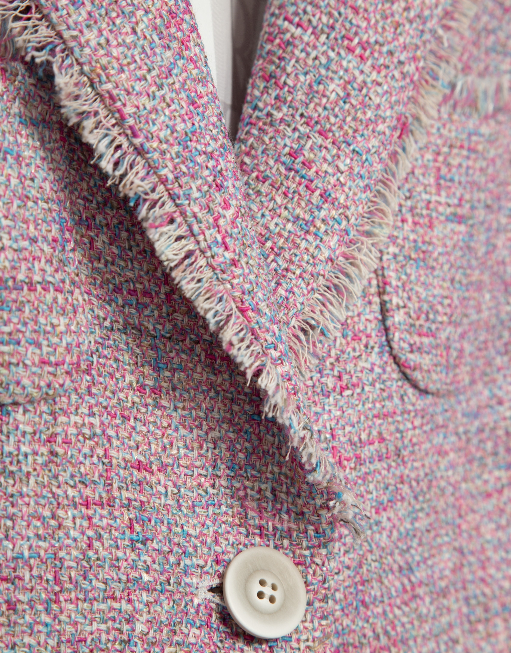Pink tweed short jacket - Woman - SS2025 | Roberto Verino
