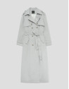 Light gray classic long trench coat - Woman | Roberto Verino