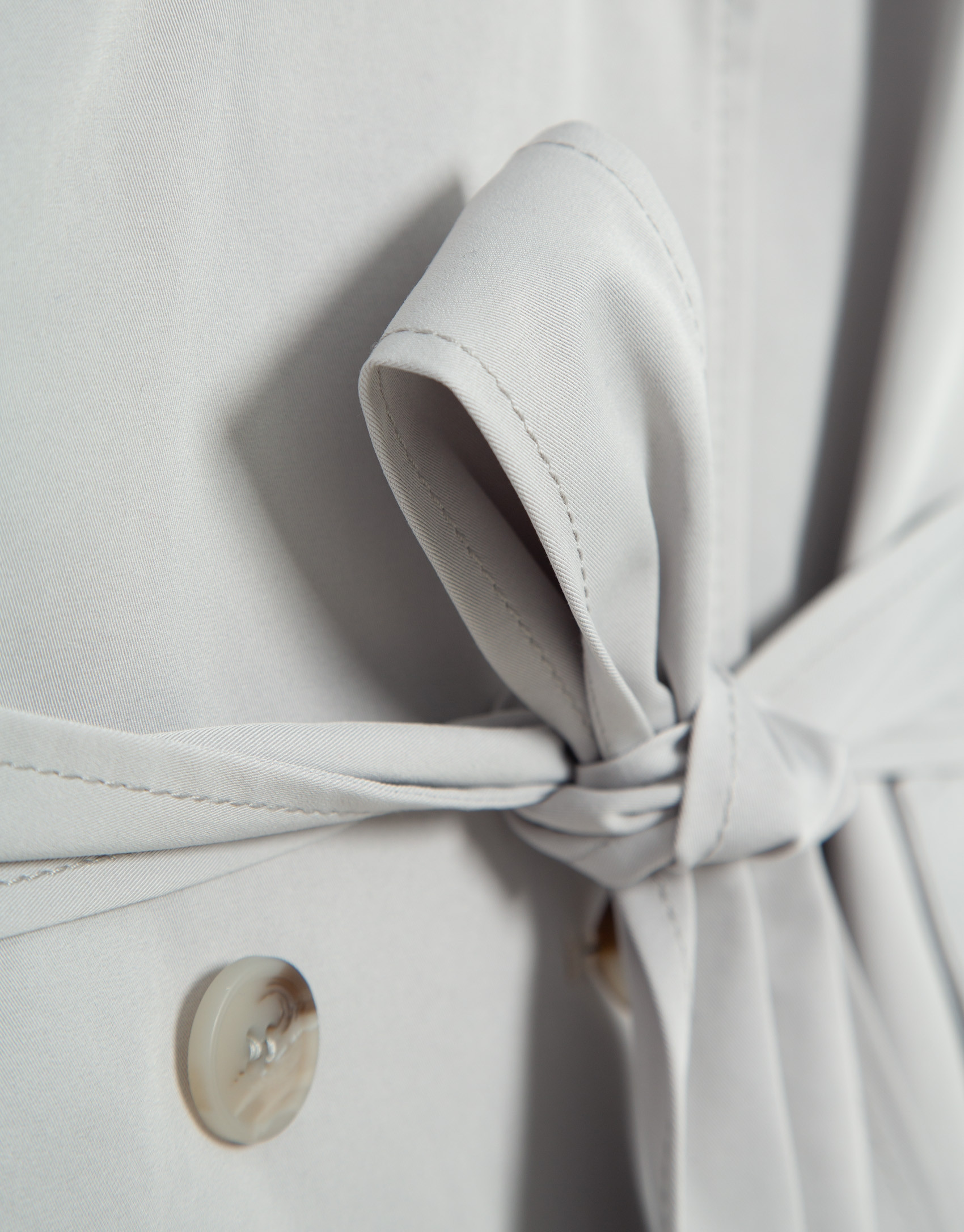 Light gray classic long trench coat - Woman | Roberto Verino