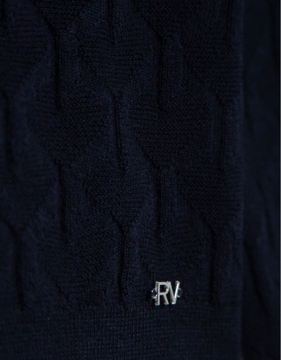 Jersey manga larga lana azul marino ochos y ... | Roberto Verino