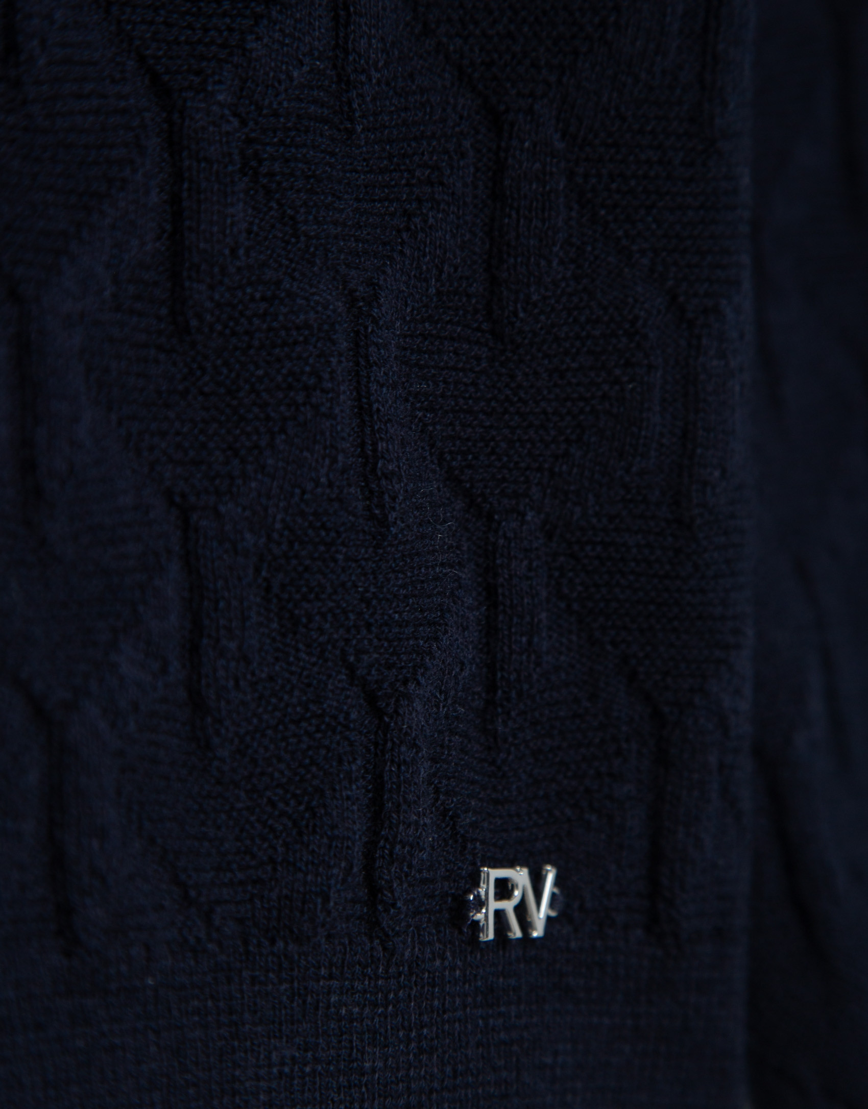 Jersey manga larga lana azul marino ochos y ... | Roberto Verino