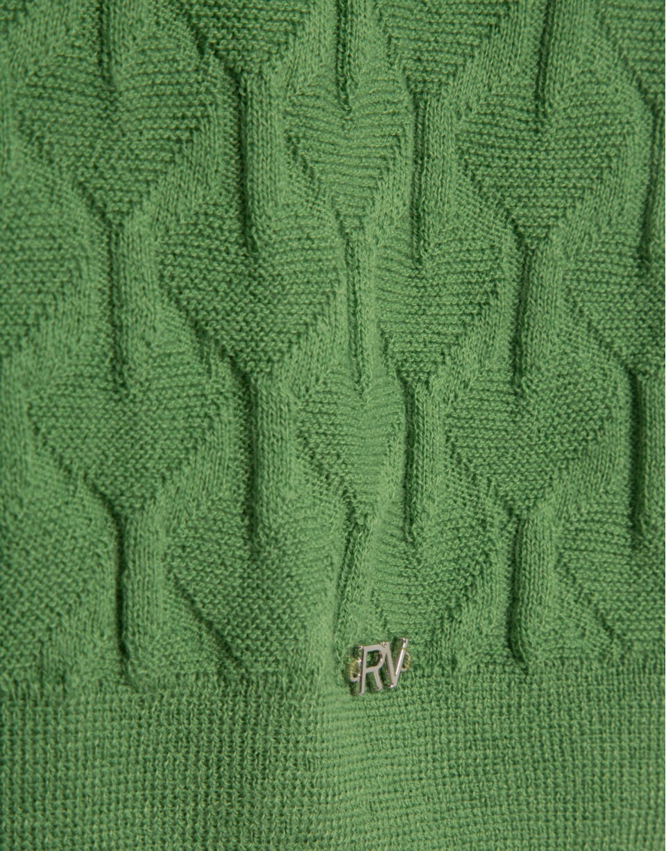 Jersey manga larga lana con ochos verde - Mujer | Roberto Verino