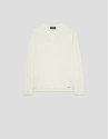 Ecru V-neck sweater with central stripe - Woman | Roberto Verino