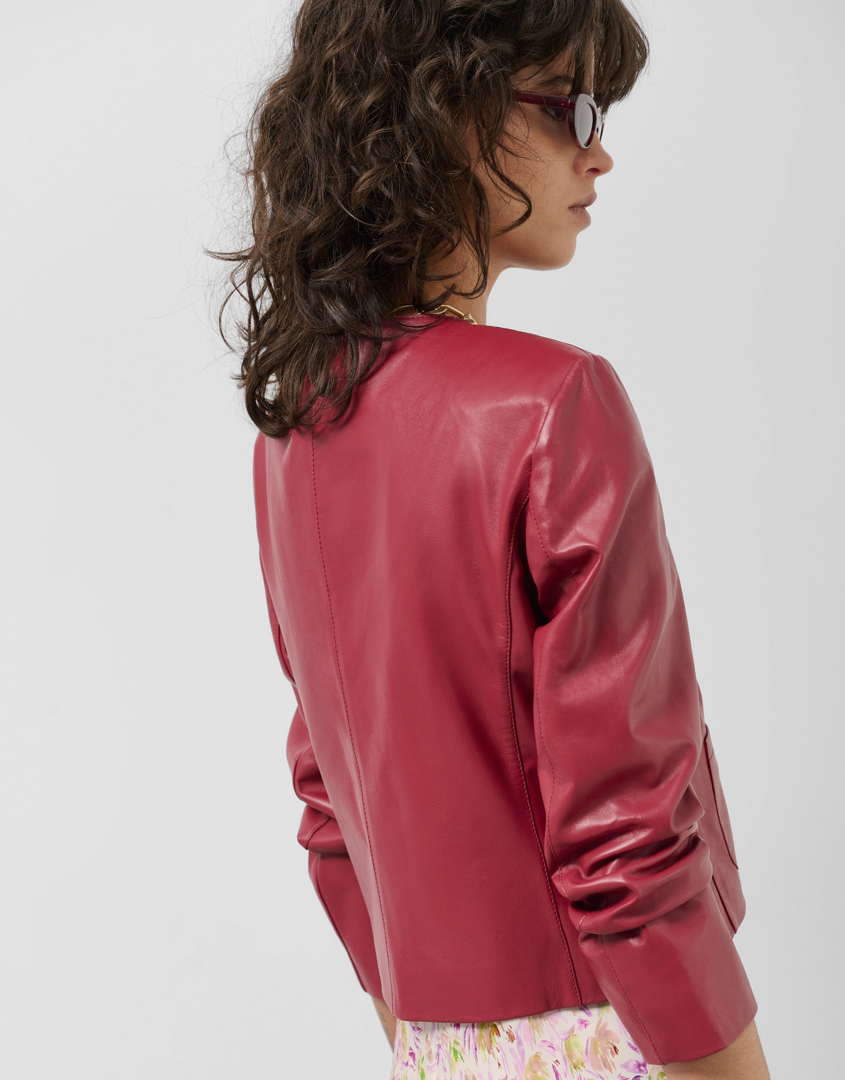 Chaqueta corta napa roja