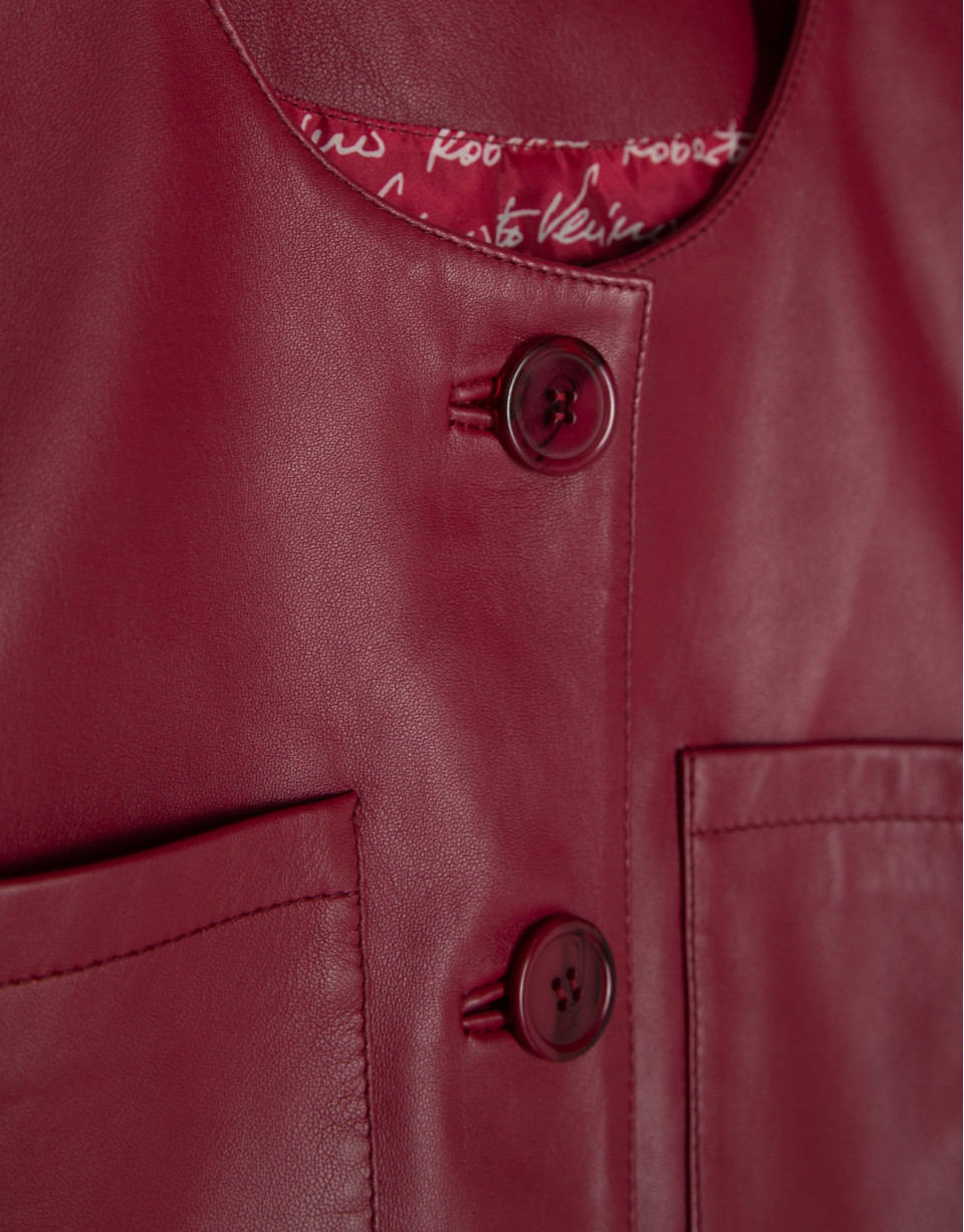 Chaqueta corta napa roja
