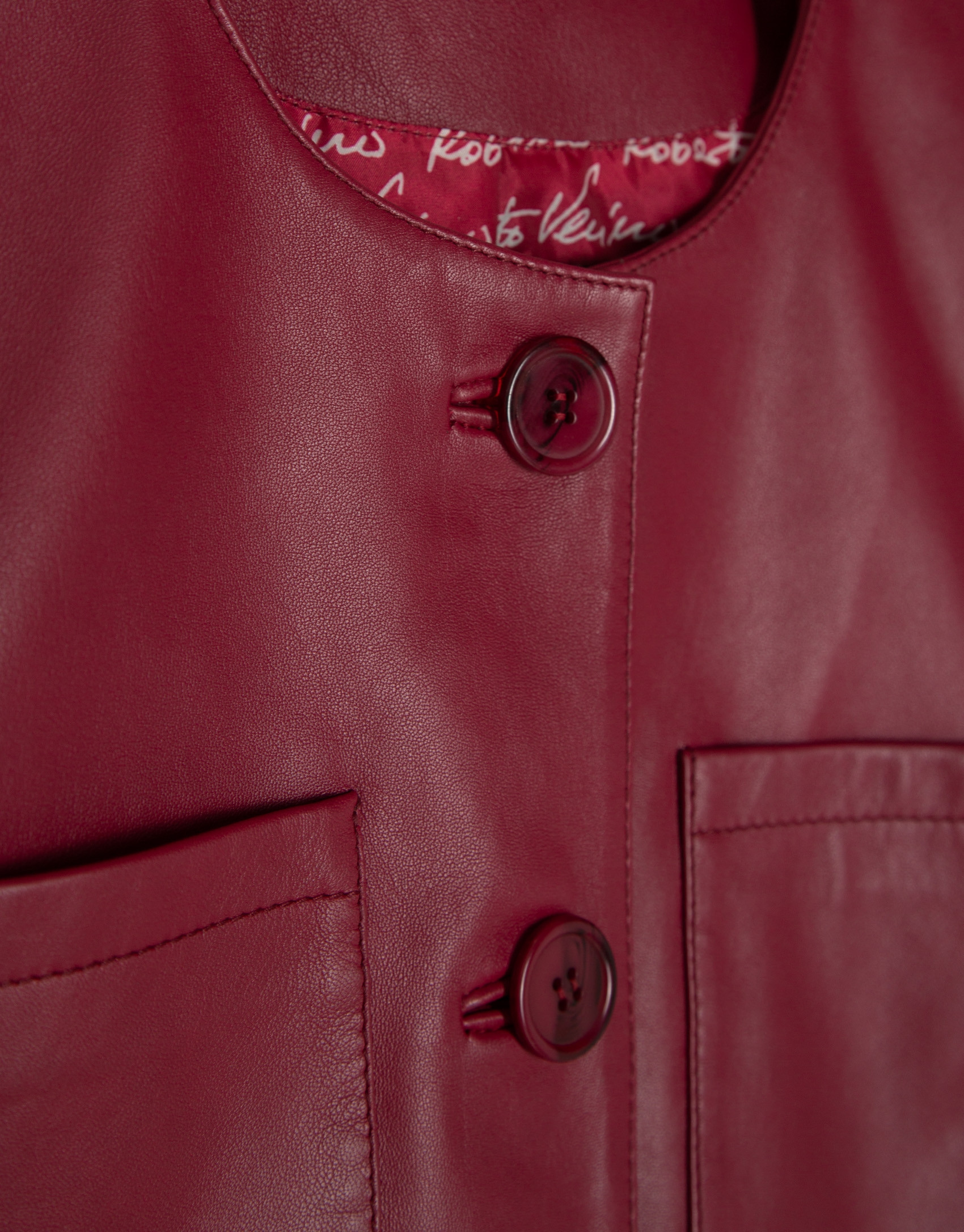 Chaqueta corta napa roja