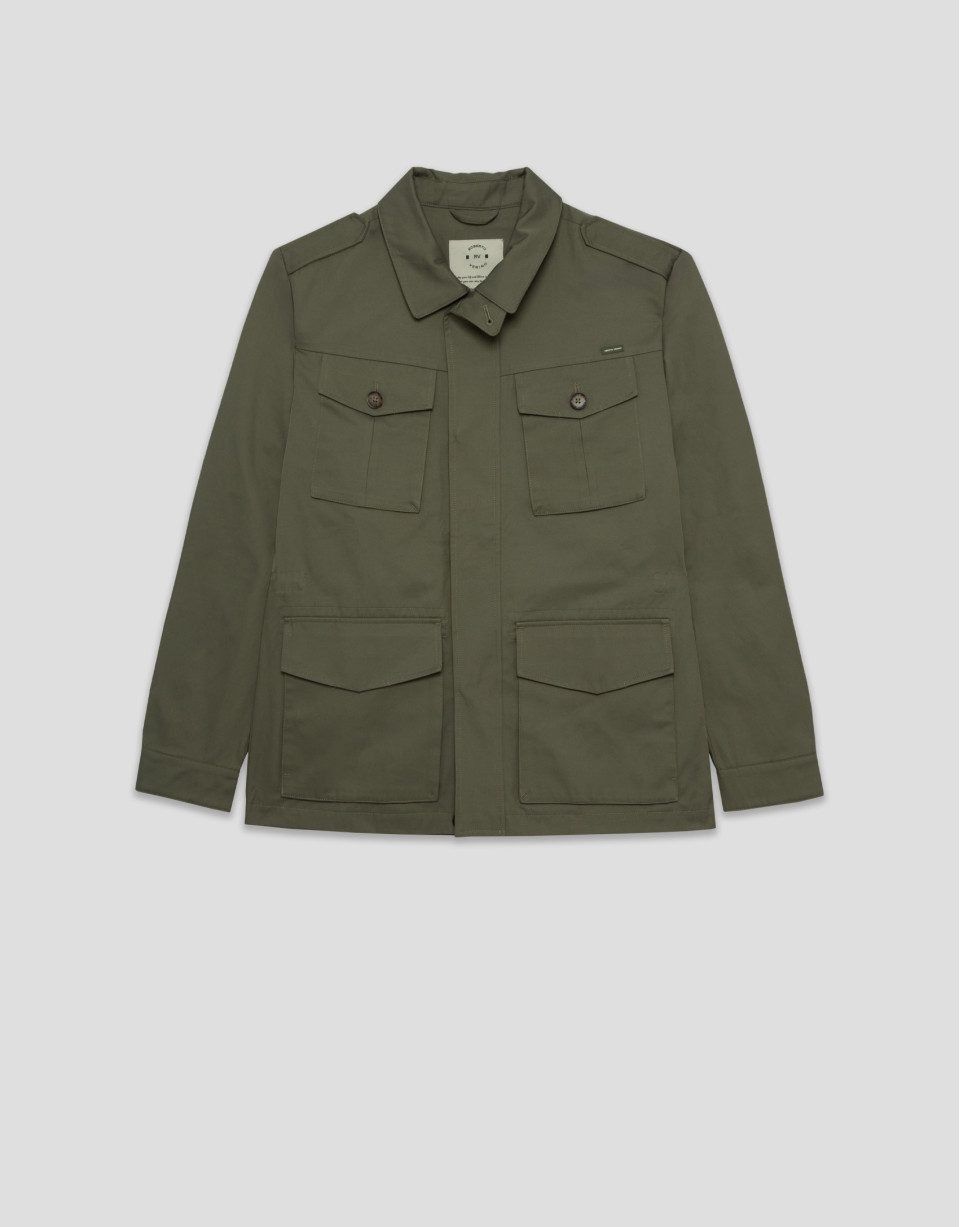 Khaki green four-pocket safari jacket - Man | Roberto Verino