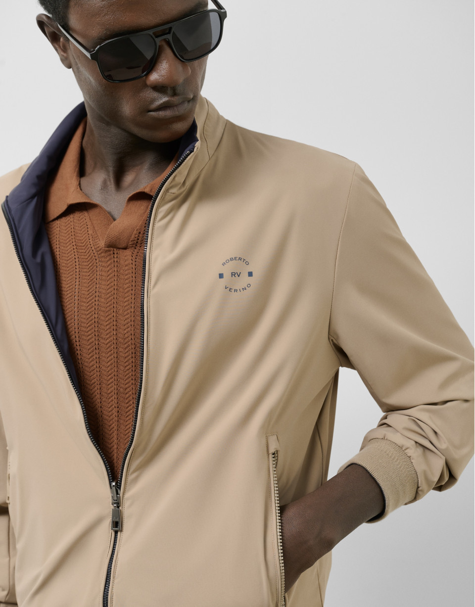 Navy and tan reversible jacket - Man - SS2025 | Roberto Verino