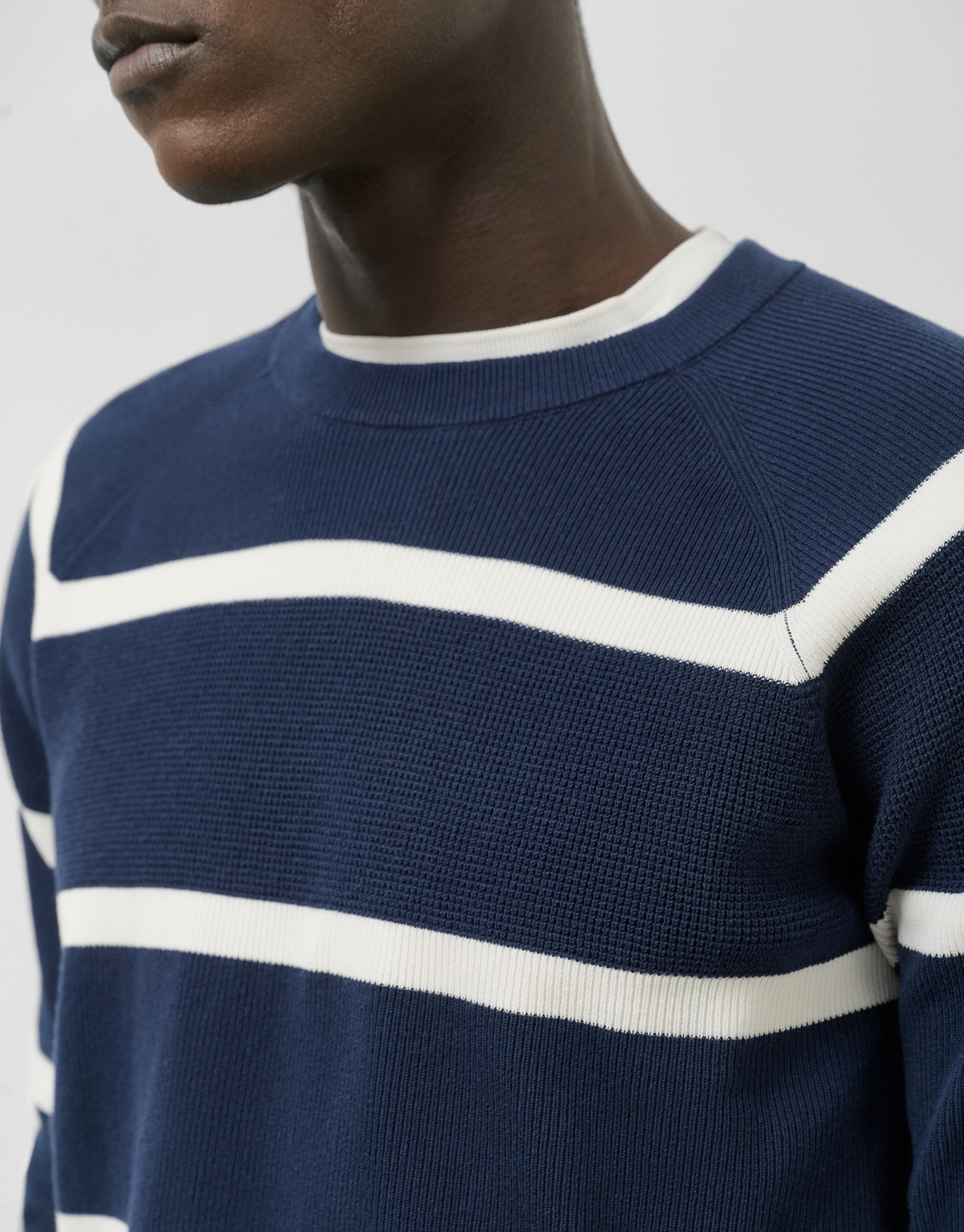 Navy/white striped sweater - Man - SS2025 | Roberto Verino