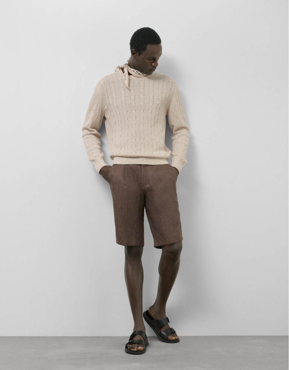 Jersey ochos punto algodón/lino beige - Hombre | Roberto Verino