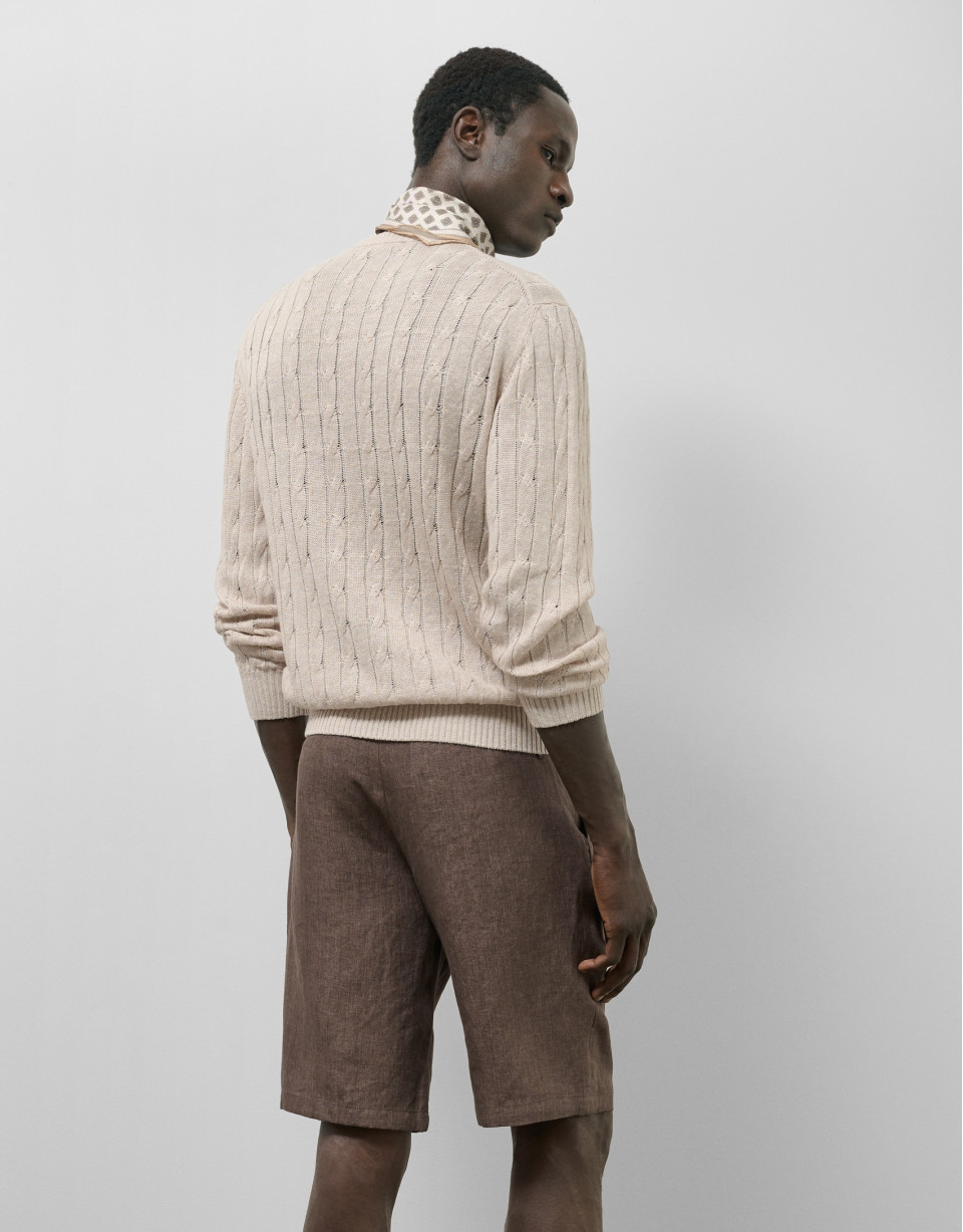 Jersey ochos punto algodón/lino beige - Hombre | Roberto Verino