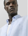 Regular light blue linen sport shirt - Man | Roberto Verino