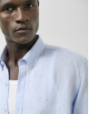 Camisa sport regular lino celeste - Hombre | Roberto Verino