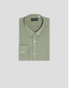 Regular khaki green linen sport shirt - Man | Roberto Verino