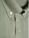 Camisa sport regular lino verde caqui - Hombre | Roberto Verino