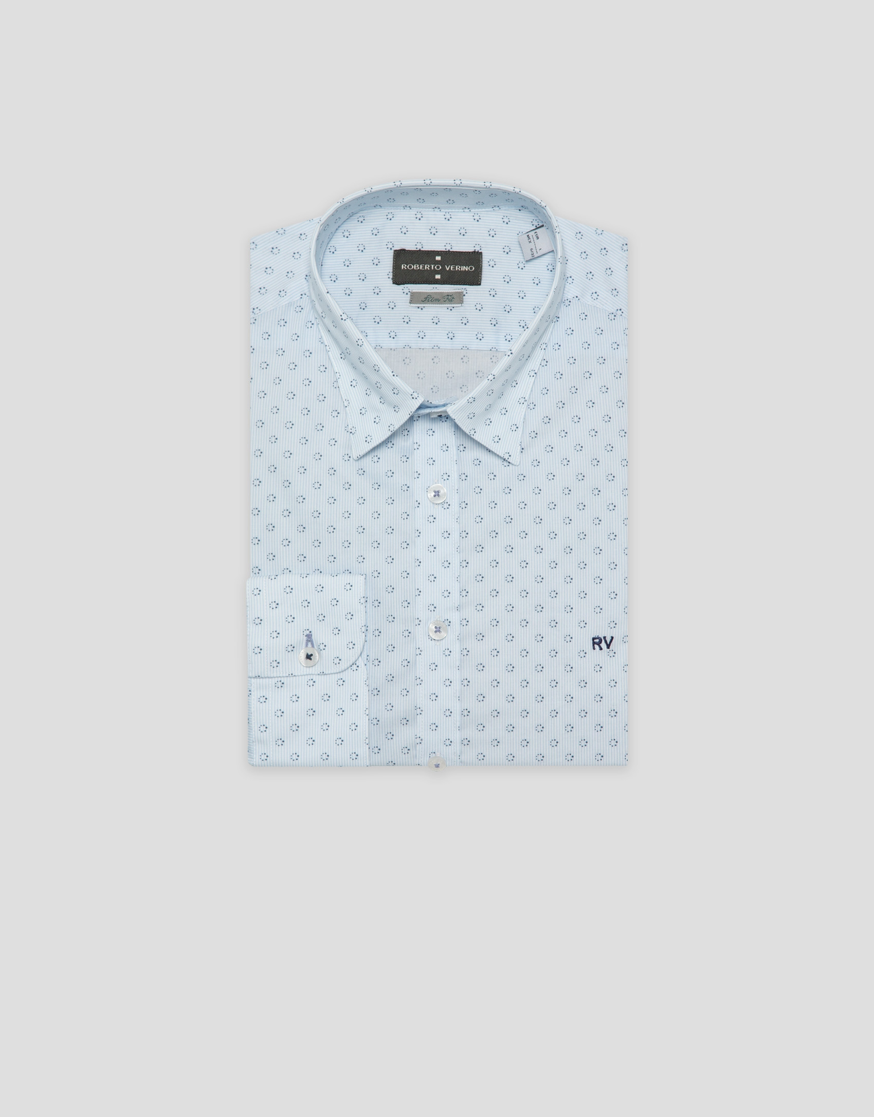Slim striped and navy print sport shirt - Man | Roberto Verino