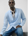 Camisa sport slim lino celeste - Hombre | Roberto Verino