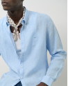 Slim light blue linen sport shirt - Man | Roberto Verino