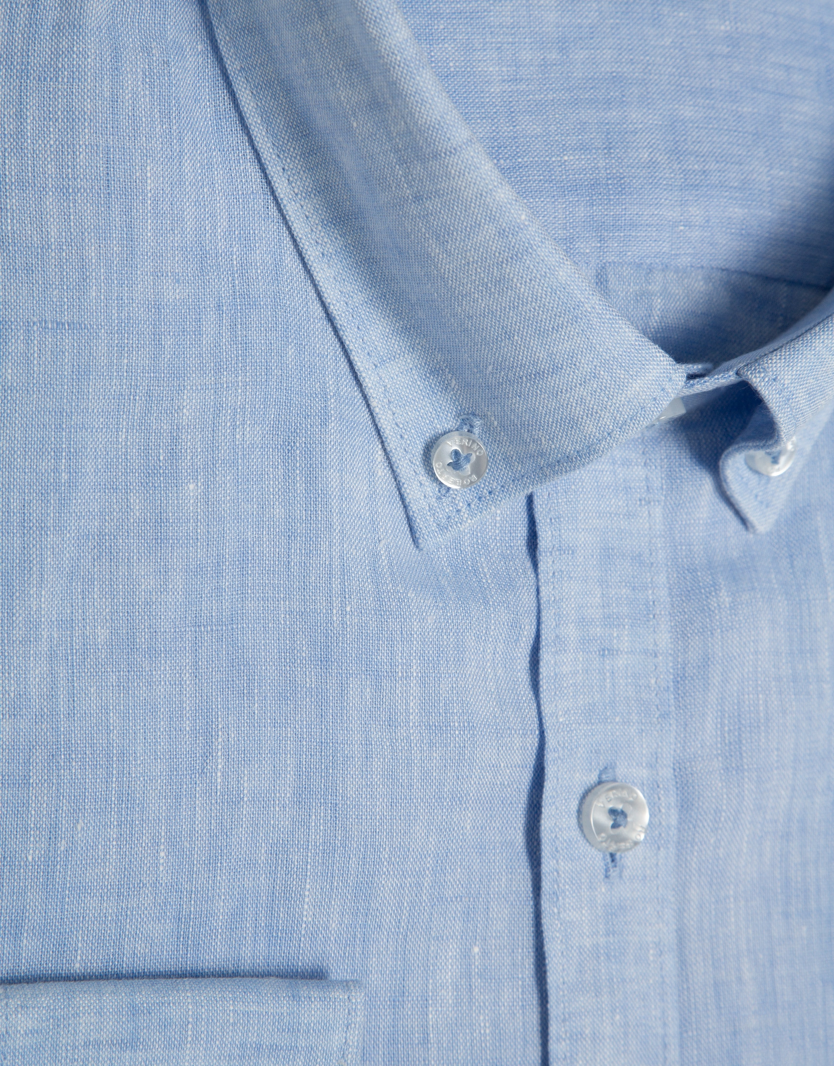 Slim light blue linen sport shirt - Man | Roberto Verino