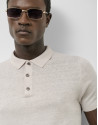 Polo tricotado lino beige - Hombre - PV2025 | Roberto Verino