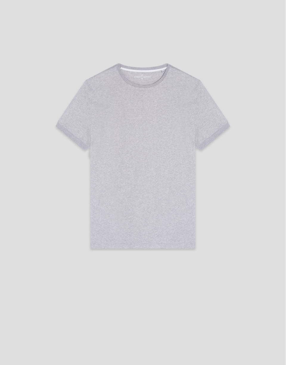 Camiseta algodón mercerizado gris melange | Roberto Verino