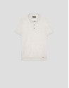 Beige linen knitted polo shirt - Man - SS2025 | Roberto Verino